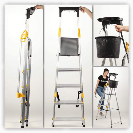 KADAX Aluminium Step Ladder, Folding Safety Ladder With 2 Steps, Non - View #7