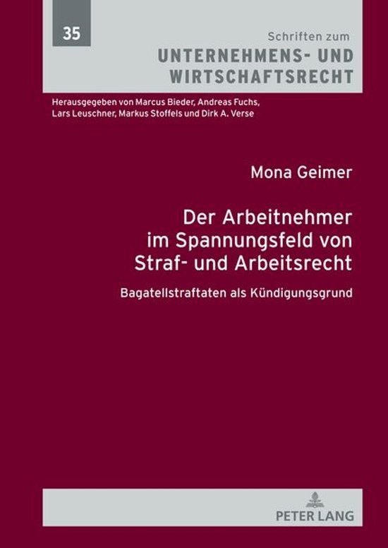 Schriften zum Unternehmens- und Wirtschaftsrecht 35 - Der Ar ... - cover