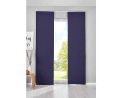 Verduisterende schuifgordijnen - privacy en lichtbescherming - set van 2 - blauw - 145x60 cm