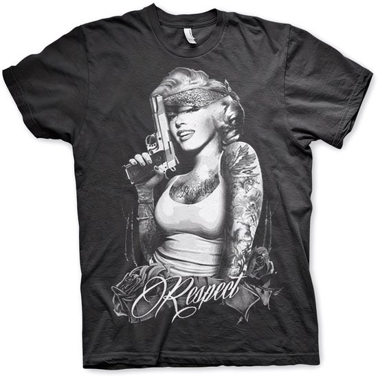 Marilyn Monroe Respect T-Shirt AB-1-18518-L32 Black-L
