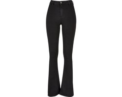 Urban Classics Ladies’ Super-stretch Bootcut Denim Jeans Jeans zwart W30L34
