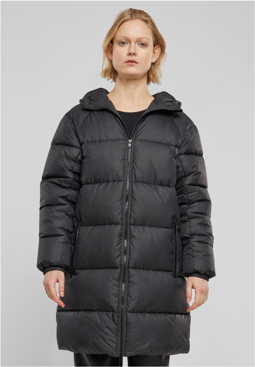 Urban Classics Long Puffer Dames Winterjas – S Zwart