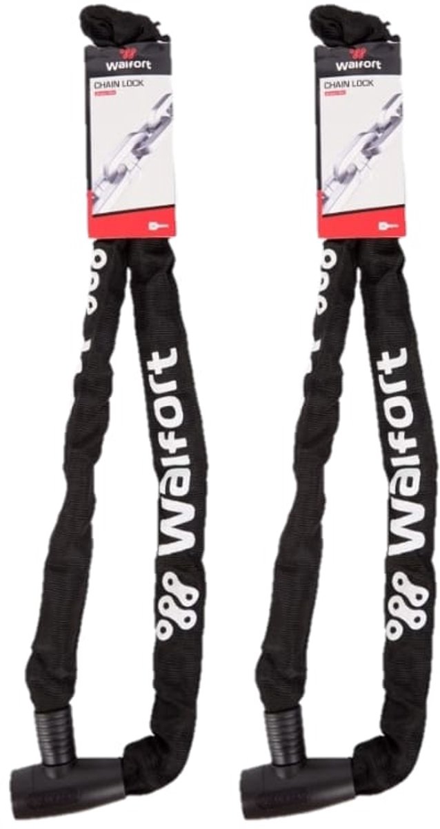 2 Stuks Walfort Kettingslot 120 cm - Inclusief 2 Sleuteltjes - Fietsslot - Scooterslot - Motorslot