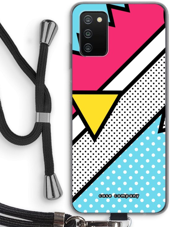 Case Company® - Coque Samsung Galaxy A03S avec cordon - Pop Art #3 - Coque de téléphone avec cordon Zwart - Protection sur tous les côtés et sur le bord de l'écran