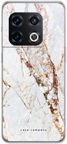 Case Company® - Hoesje geschikt voor OnePlus 10 Pro hoesje - Goud marmer - Soft Cover Telefoonhoesje - Bescherming aan alle Kanten en Schermrand