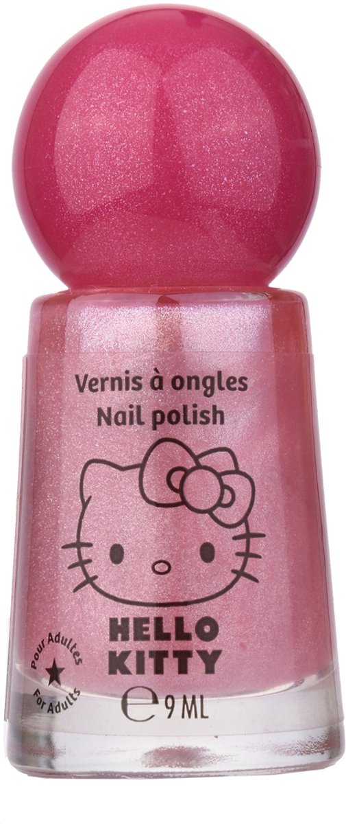 Hello Kitty Nagellak Roze Glitter – 9 ml – Vegan – Dermatologisch Getest – Voor Volwassenen