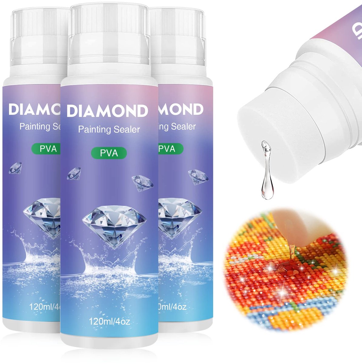 Diamond Painting Versiegeling - Voor stevige fixatie en glanzende afwerking - Voor Diamond Painting en Puzzels - 360 ml