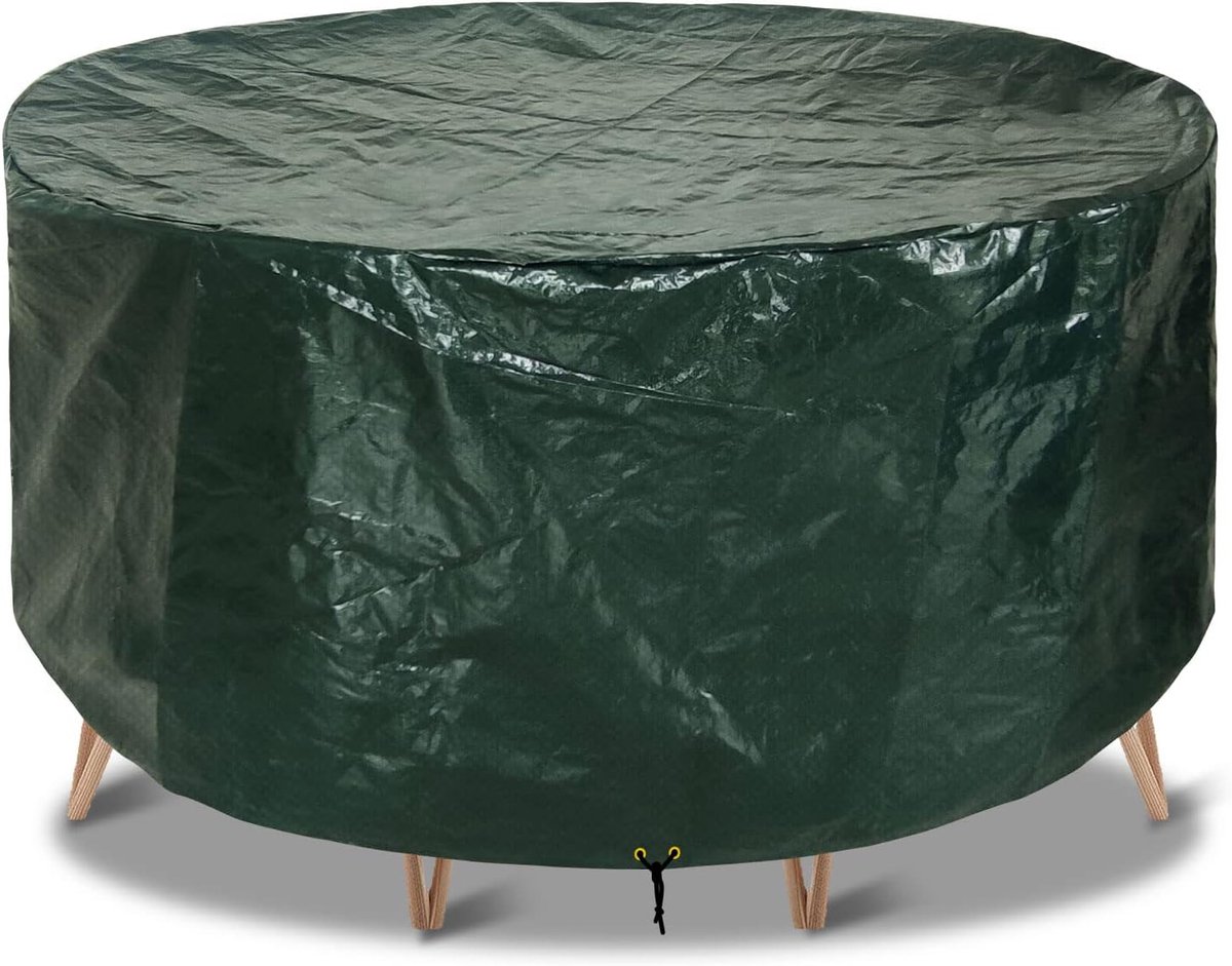 Tuinmeubelhoezen, waterdichte tuintafelhoes 300 x 90 cm, buitentafelhoezen voor tuinmeubelen, ronde ademende polyethyleen voor tafel en stoel (groen)