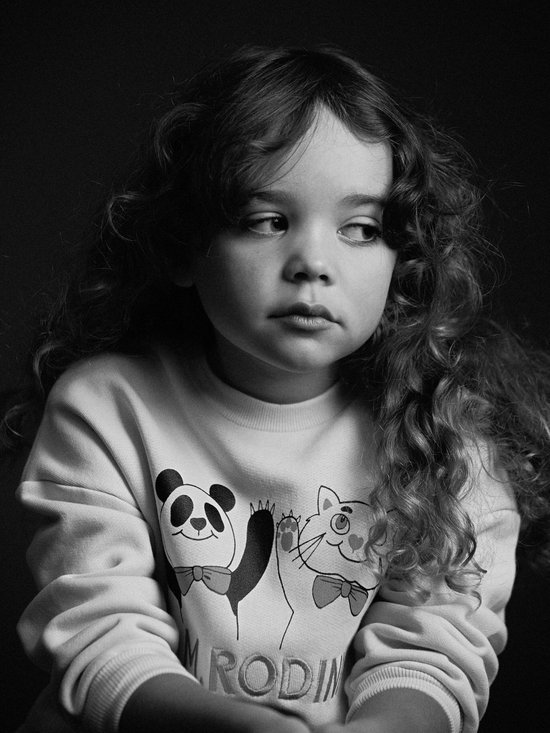 Sweat-shirt coupe décontractée, imprimé panda et chat, taille 140-146