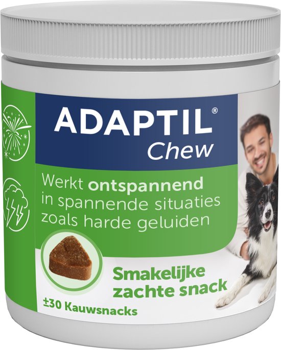 Adaptil Chew 30 stuks - Smakelijk kauwtabletten voor honden - Vermindert angst en spanning - Veilig en niet verslavend