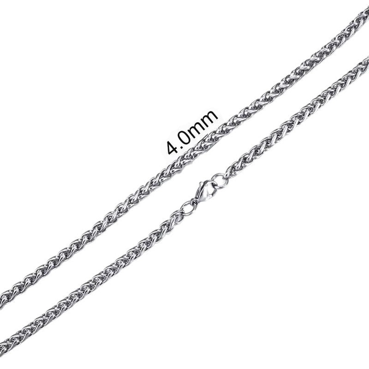 Aramat Jewels | Halskettingen | Vossenstaart Halsketting RVS 70 cm – 4 mm | | | |4mm | Staal | Volwassenen | Verkleurd niet