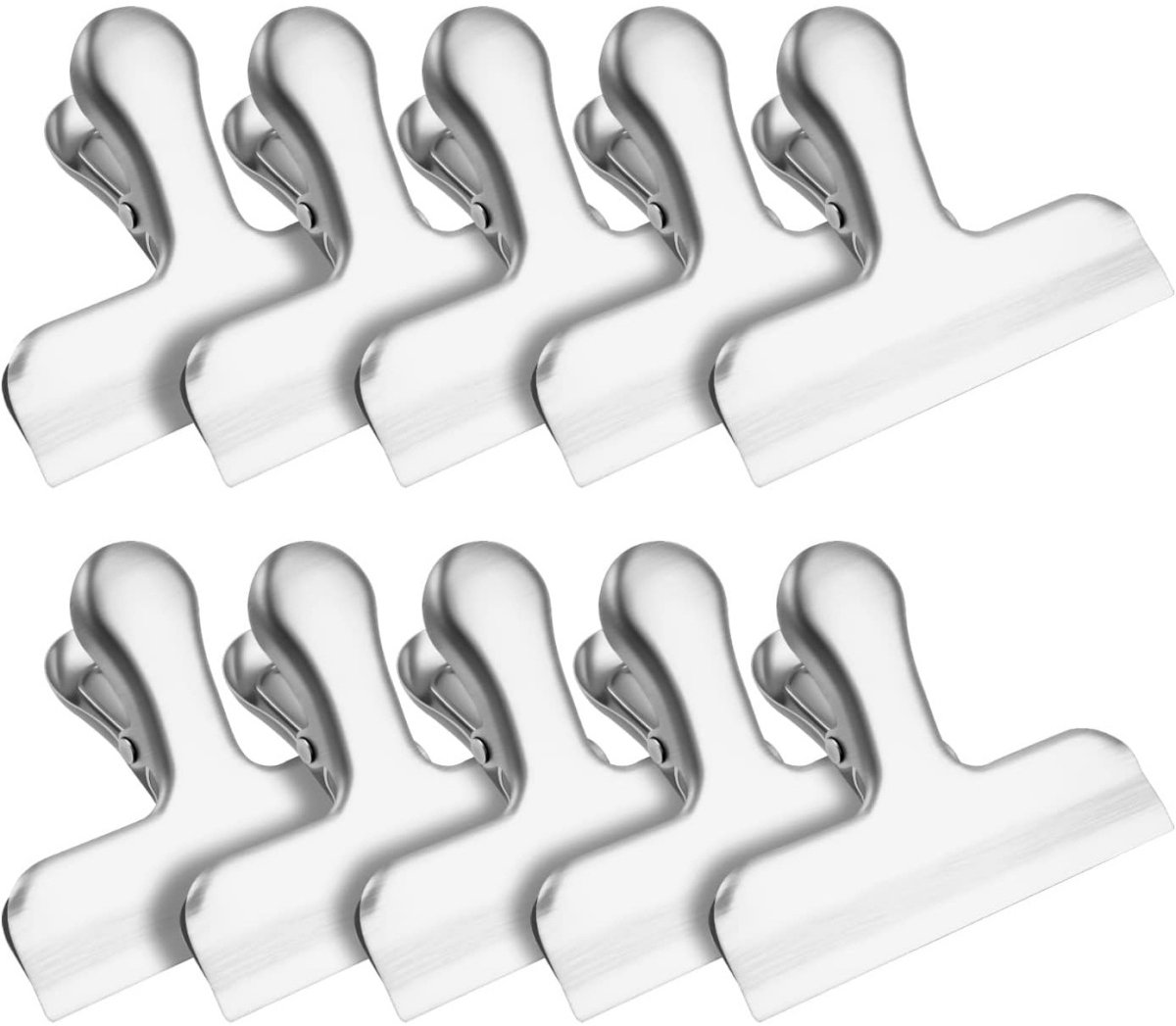EXCITAT Clips - Afsluitclips - Zakklemmen - RVS - voor kantoor, school, thuis, documenten, prikborden, knutselen - 10 stuks