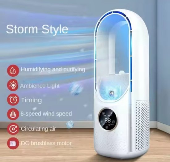 USB Draagbare Stille Ventilator met Timer en 6 Snelheden, Multifunctionele Koelventilator voor Thuis en Kantoor
