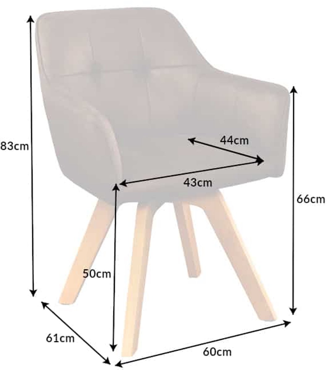 Invicta Interior Design stoel LOFT antiek bruin draaiframe van massief beukenhout met armleuning - 42389 Zie omschrijving