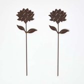 Decoratieve zonnebloem-tuinsteker, 10 x 30 cm, metalen bloemensteker