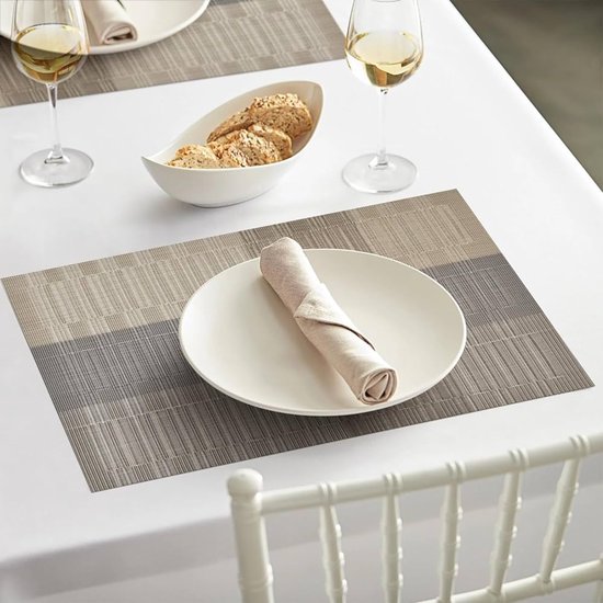 comfoyar Gouden Ronde 3D Bloemen Placemats Set van 6, 38x38 cm