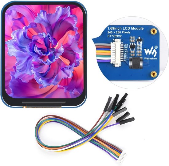 Desk Display Module Raspberry 1.69 inch LCD Display Module voor Raspberry Pi - 240x280 Resolutie, SPI ...