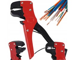 Isolatiestripper / Kabeltang / Draadknipper – 2-in-1 Gereedschap – Striptang – 16 cm – Rood/Zwart – Voor Elektriciens & Doe-Het-Zelvers