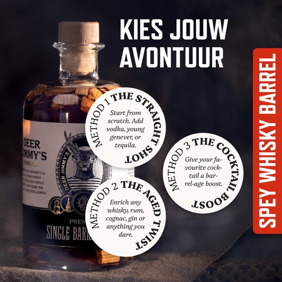 Deer Jimmy's DIY Barrel Chips - The Macallan Whisky Limited Edition - Faites mûrir votre eigen boisson avec des copeaux de bois provenant d'un tonneau de whisky usagé