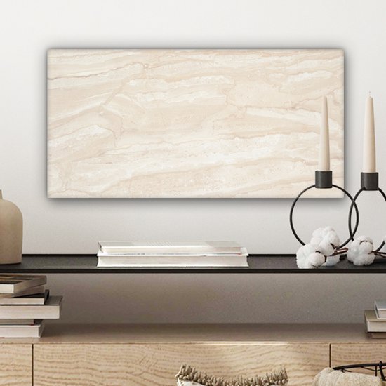 Toile Peinture Marbre - Citron Vert - Sable - Texture - 40x20 cm - Décoration murale