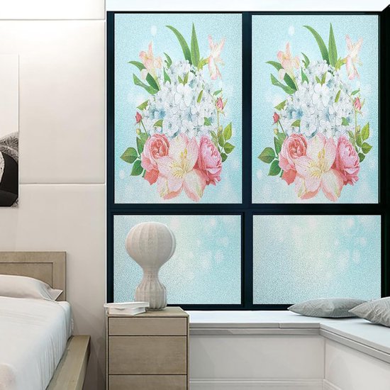 Privacy Folie Raam 40 x 500 cm Statisch, Uv-Bescherming Uv-Bescherming Statische Hechtende Glasfolie Anti-Ultraviolette Film Voor Thuis en Kantoor, Streep
