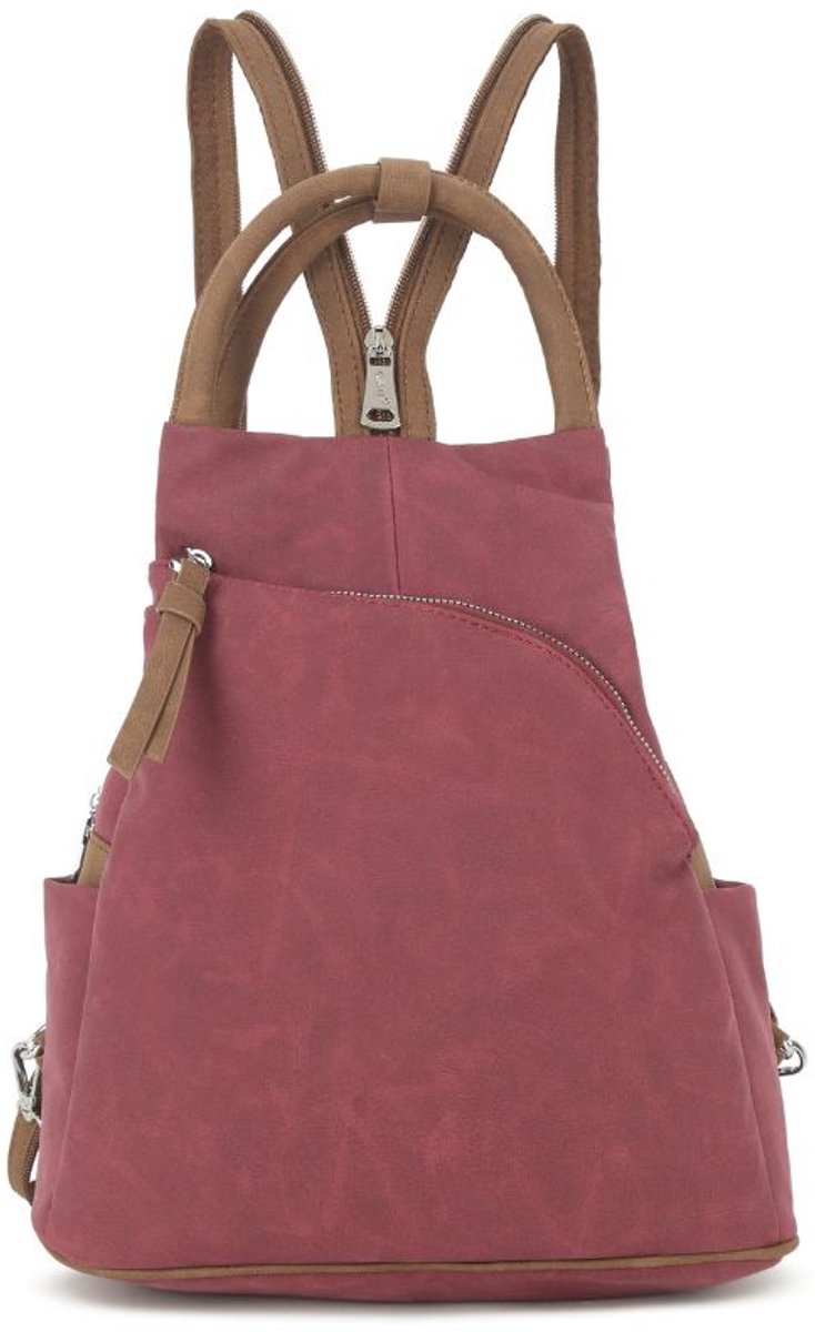 Dames Rugtas Rood - Rugzak met Handvat - Trendy Rugtas - Anti-theft Backpack