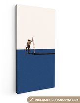 Toile - Abstrait - Bateau - Mer - Texte - Chapeau - Abstrait - Canvasdoek cm - Toile - Peinture sur toile