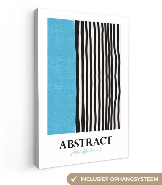 Tableau Tableau Design - Blauw - Zwart - Wit - 40x60 cm - Décoration murale