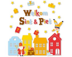LUQ – Sinterklaas Raamstickers – Folie Stickers 21 x 29,7 cm – Feestelijke Raamdecoratie voor Huis, School & Pakjesavond