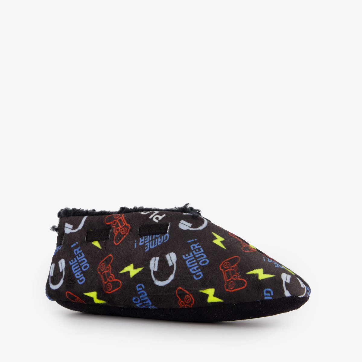 Thu!s jongens sloffen met game print - Zwart - Pantoffels - Maat 33