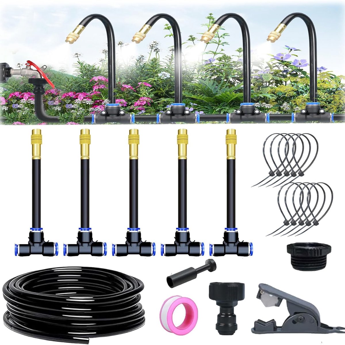 Automatisch Irrigatiesysteem voor Tuin - 360° Gebogen Bewatering Kit