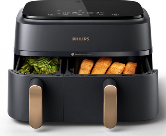 Philips Rapid Air Serie 3000 NA352/00 - Airfryer - Dubbele Mand - 9 Liter