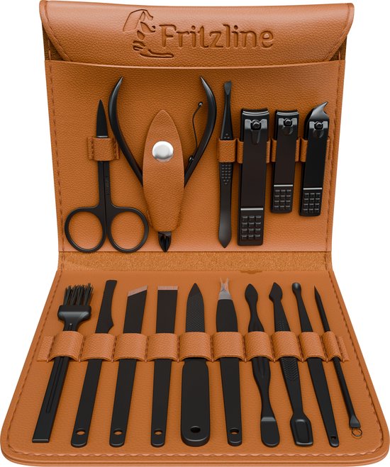 Fritzline 16-delige Manicureset – Bruin