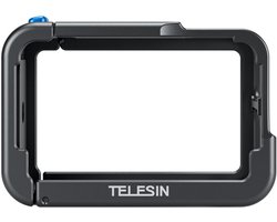 Telesin Ultra Light Metal Cage voor DJI Osmo Action 4/3 - Met Cold Shoe & Magnetische Bevestiging - Lichtgewicht 26g - Aluminium - Blauw