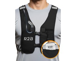 R2B Hardloopvest met Waterzak en Opbergvakjes - 2 Liter - One Size Volwassenen - Reflecterend - Drinkzak - Running Vest Hardlopen - Hardloop Rugzak Marathon - Loopvest - Hardloop Telefoonhouder