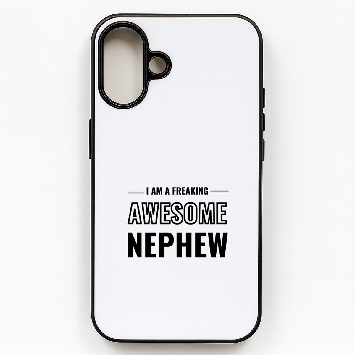 Hacebo® - I am a freaking awesome nephew telefoonhoesje - de meest geweldigste neef - telefoonhoesjes - verjaardagscadeau - verjaardag - cadeau - cadeautje voor neef - neef artikelen - kado - geschenk - hoesje geschikt voor iPhone 16