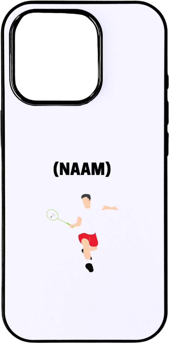 Hacebo® - Badminton met eigen naam telefoonhoesje - Badminton - Badmintonner - telefoonhoesjes - Sport - hoesje geschikt voor iPhone 16 Pro