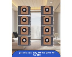 8 stuks stofzakken geschikt voor Eufy-X10 Pro Omni, X8 Pro SES robotstofzuiger, stofzak, vervanging Clean Base zak