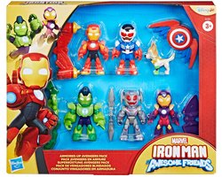 foto van Hasbro Marvel actiefiguren Iron Man & Friends - Armored Up Avengers Pack.
