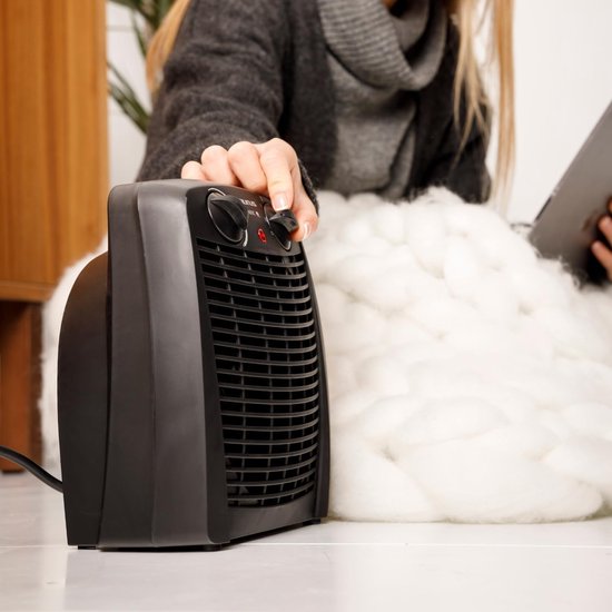 Taurus – Calefactor TFH-3001, 2000W, 2 Potencias de Calor, Función Ventilador, Termostato Regulable, Seguridad contra Sobrecalentamiento, Diseño Compacto, hasta 15 m², Negro