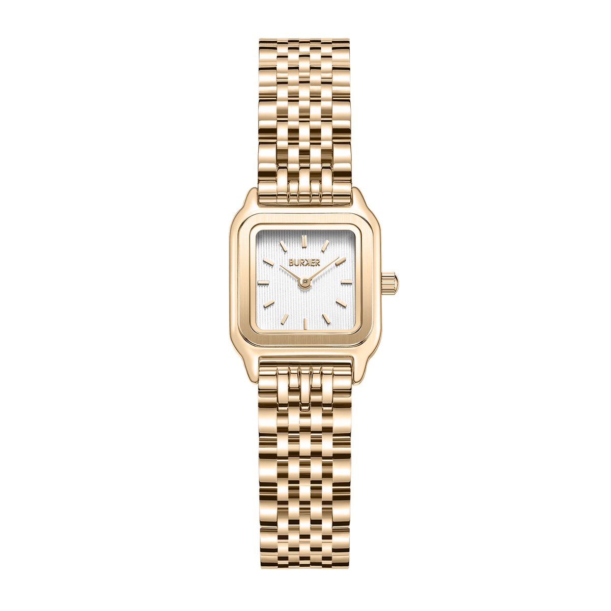 BURKER Macy Petite Horloge Dames - Vierkant - Goud Wit - Schakelband - 26 mm