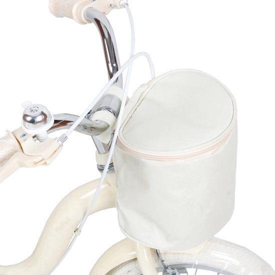 Yar Biky Meisjesfiets - 12 inch - Kinderfiets met Zijwielen & Stuurtas - Beige van Yar Biky — afbeelding 5
