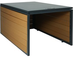 XL robotmaaier garage met deksel MCW-L45, overkapping voor grasmaaiers, WPC m...