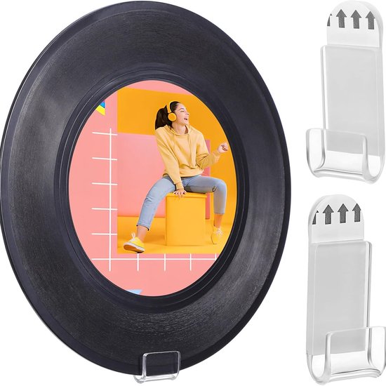 Vinyl Muurbeugel Set 6-delig - Doorzichtige Platenhouder van Acryl voor Vertikale Opslag (Schadevrije Montage)