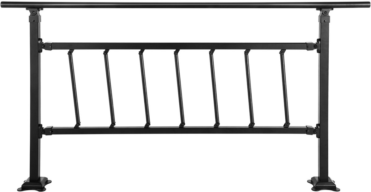 Smeedijzeren Leuning Zwart Trap Leuning 4-5 Stappen Leuning Rail Zolderleuning, Armleuning, Binnen- en Buitenomheining voor Plaatsen Waar Je Hem Niet Aan een Muur of Structuur Kunt Bevestigen | NL