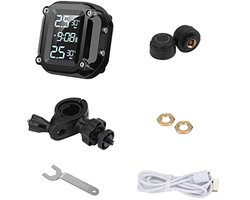 Tire Pressure Monitoring System voor Motorrijden met Draadloze Oplader en Digitale LCD Display