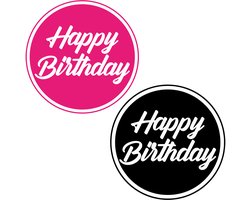 Verjaardag Bierviltjes / Onderzetters - 20x stuks - zwart/roze - tafel versiering - feestartikelen - 16-18-20-21-25-30-35-40-45-50-60-65-70 jaar