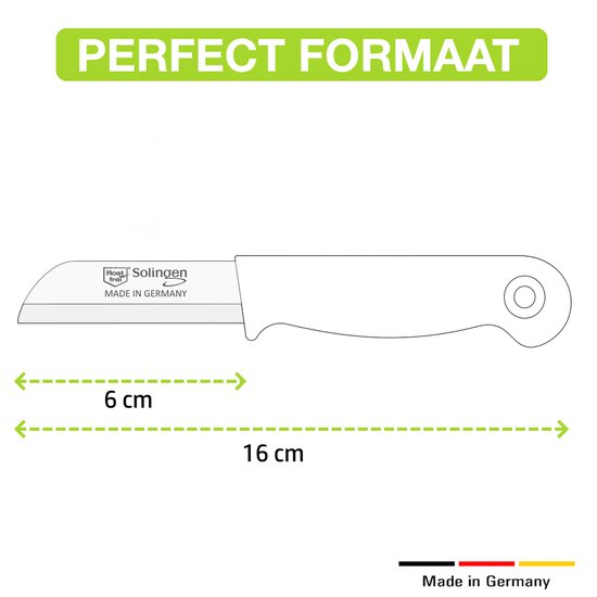 Solingen Schilmesje – RVS Glad – 16 cm met Blade Cover – Mix Kleur – 5 Stuks