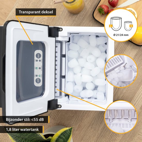 TZS First Austria IJsblokjesmachine - 1.8L Ijsblokjesmachine - 9 blokjes in 7 minuten - Zwart - 150W - Draagbaar van Tzs First Austria — afbeelding 3