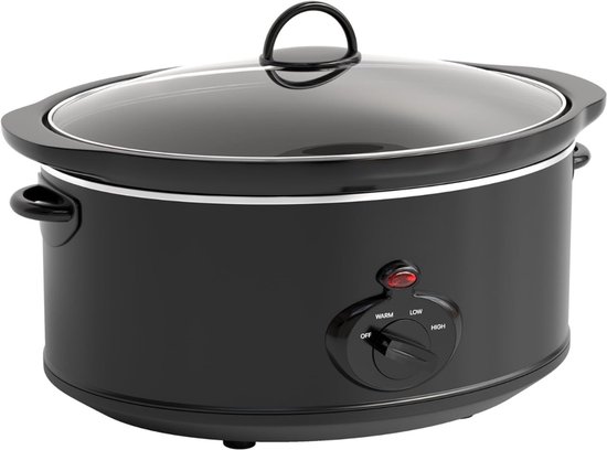 MMP® Slowcooker met timer - Slowcooker - Crockpot - Zwart - ‎22cm x 26cm x 35cm